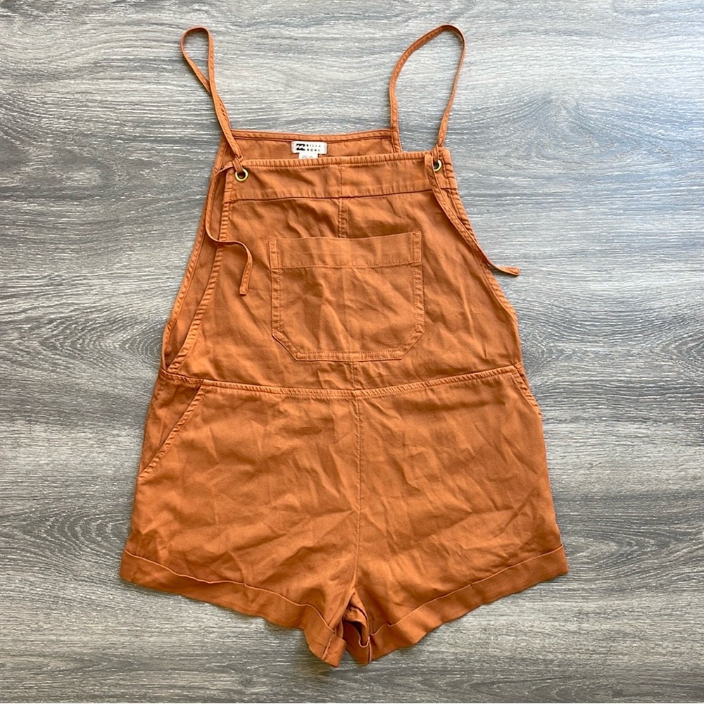 Billabong Wild Pursuit Overall Short Romper, Orange - Picture 2 of 11